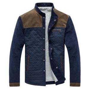 Mens quilted jacket navy blue L